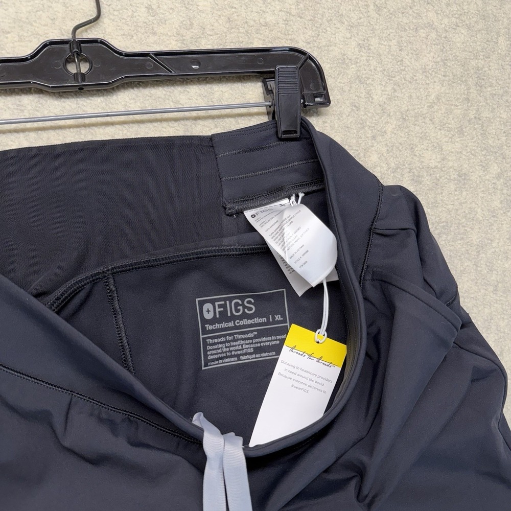 NWT FIGS On-Shift High Waisted ContourKnit Slim Pants XL Black Scrub Joggers‎ - Picture 6 of 11